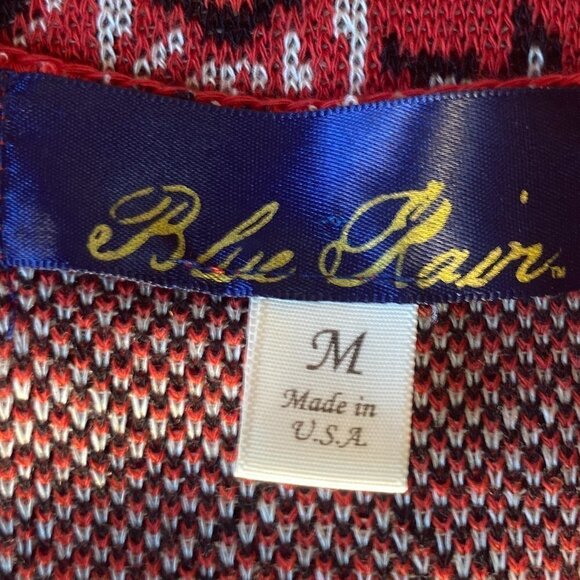 Blue Rain SZM Sweater Dress Red & Black Fair Isle Boho Timeless Preppy Y2K - Picture 5 of 8